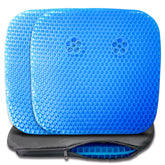 NOKINS Thick Gel Golf Cart Seat Cushion | 2-Pack, Blue | Honeycomb Breathable | Fits EZGO TXT/RXV/Club Car DS/Precedent/Yamaha